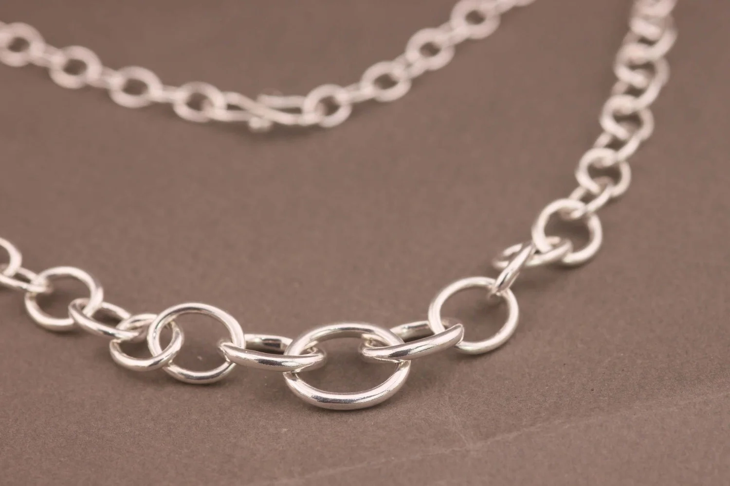 Handmade Sterling Silver Graduated Oval Link Chain — Marcia Vidal